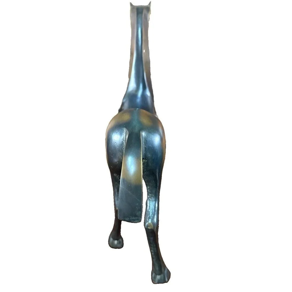 Vintage Modernist Patinated Bronze Horse Statue - Loet Vanderveen Style 11